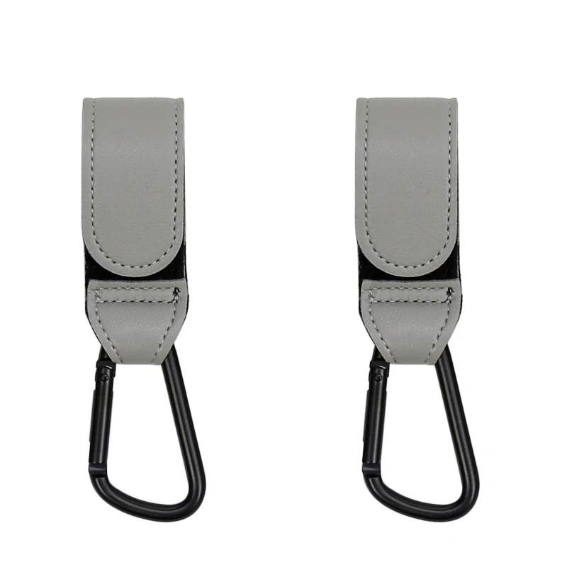 2 Pcs PU Leather Baby Bag Stroller Hook-Gailik