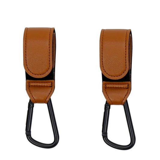 2 Pcs PU Leather Baby Bag Stroller Hook-Gailik