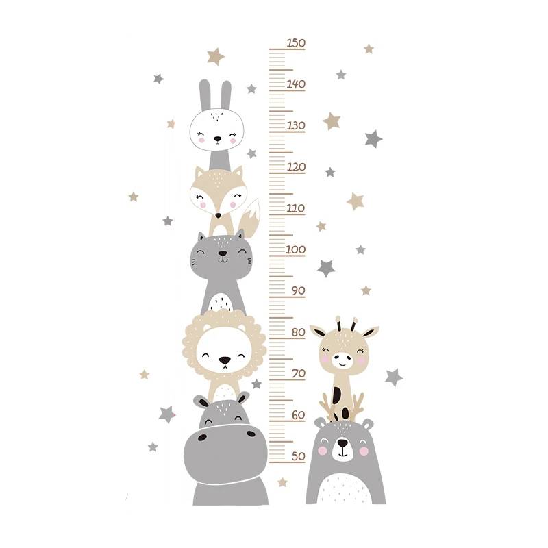 Animal Height Measurement Wall Stickers for Kids-Gailik