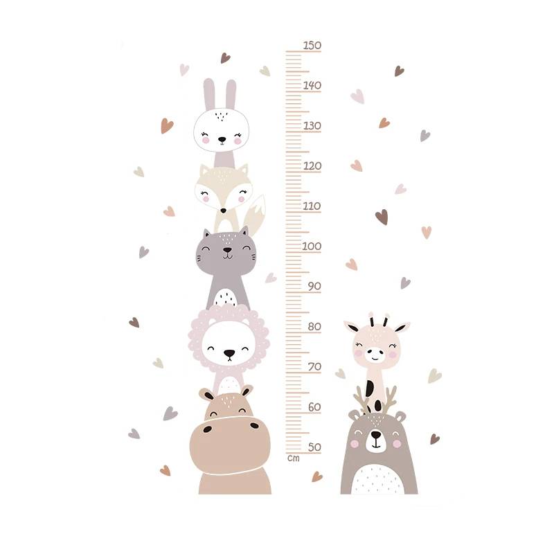 Animal Height Measurement Wall Stickers for Kids-Gailik