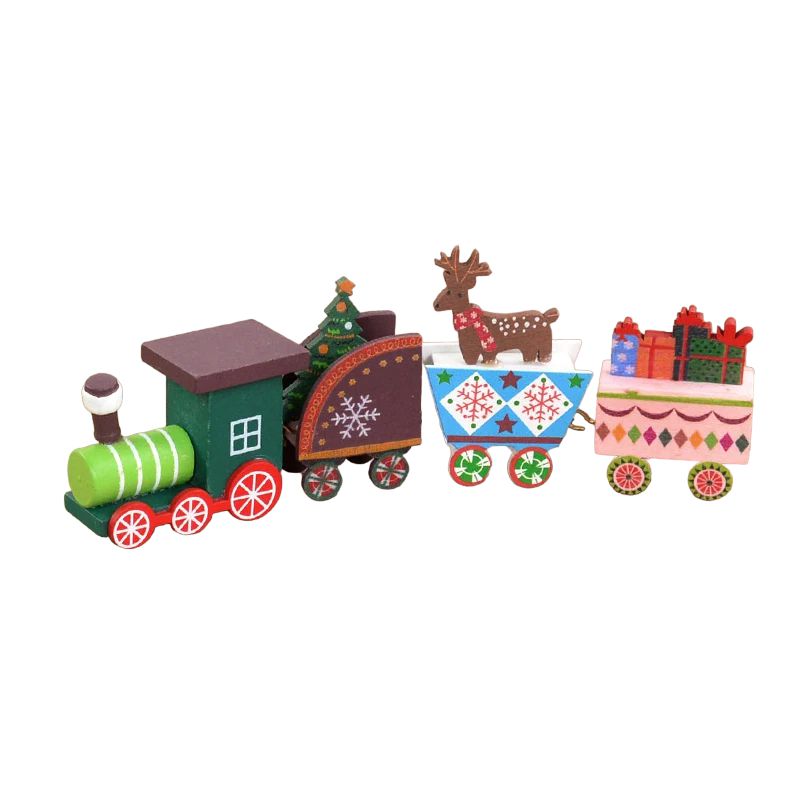 Festive Christmas Wooden Train Kids Gift-Gailik