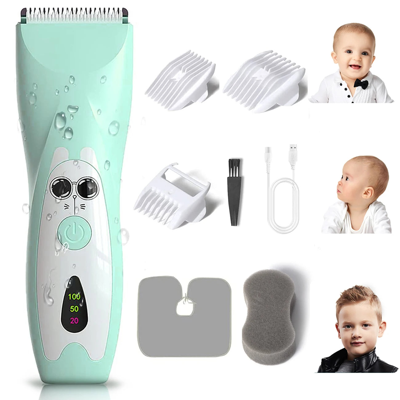 Rechargeable Baby Silent Hair Clipper-Gailik