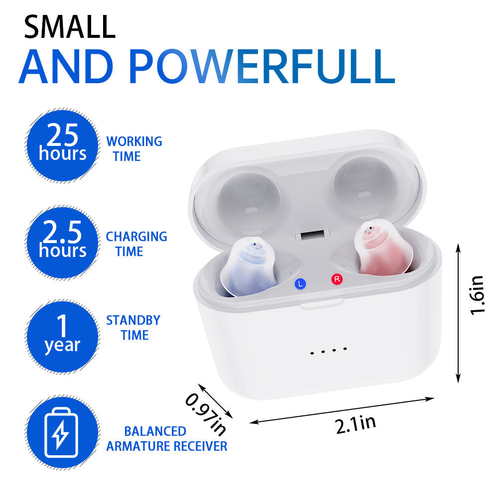 Rechargeable & Invisible Hearing Aid SR02 , Upgraded Version Stronger Suction Power-Gailik