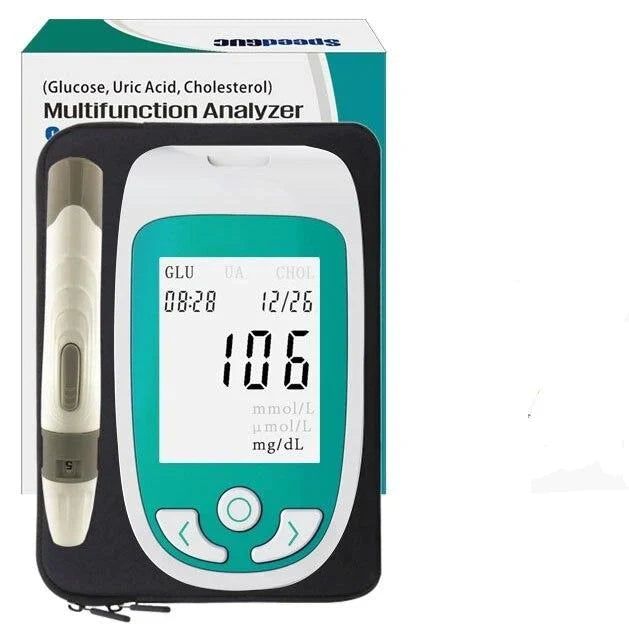 Multifunctional Analyzer Home Cholesterol Test Kit with Lancets Uric Acid Meter Glucose Meter-Gailik