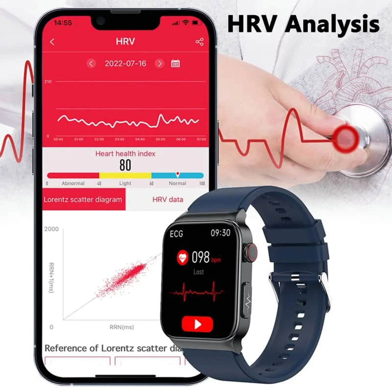 All-in-One Health Monitoring Smartwatch with ECG & Blood Glucose Tracker