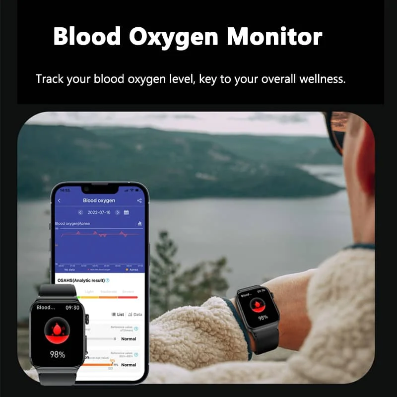 All-in-One Health Monitoring Smartwatch with ECG & Blood Glucose Tracker