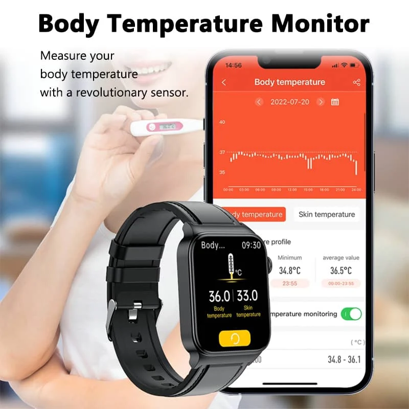 All-in-One Health Monitoring Smartwatch with ECG & Blood Glucose Tracker