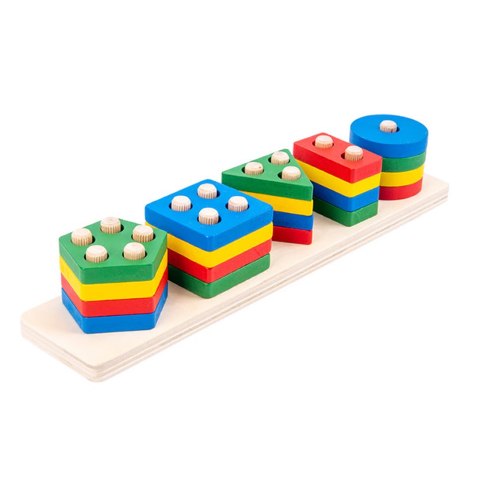 kids Sorting and Stacking Wooden Building Blocks Game-Gailik