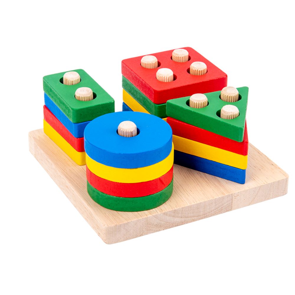 kids Sorting and Stacking Wooden Building Blocks Game-Gailik