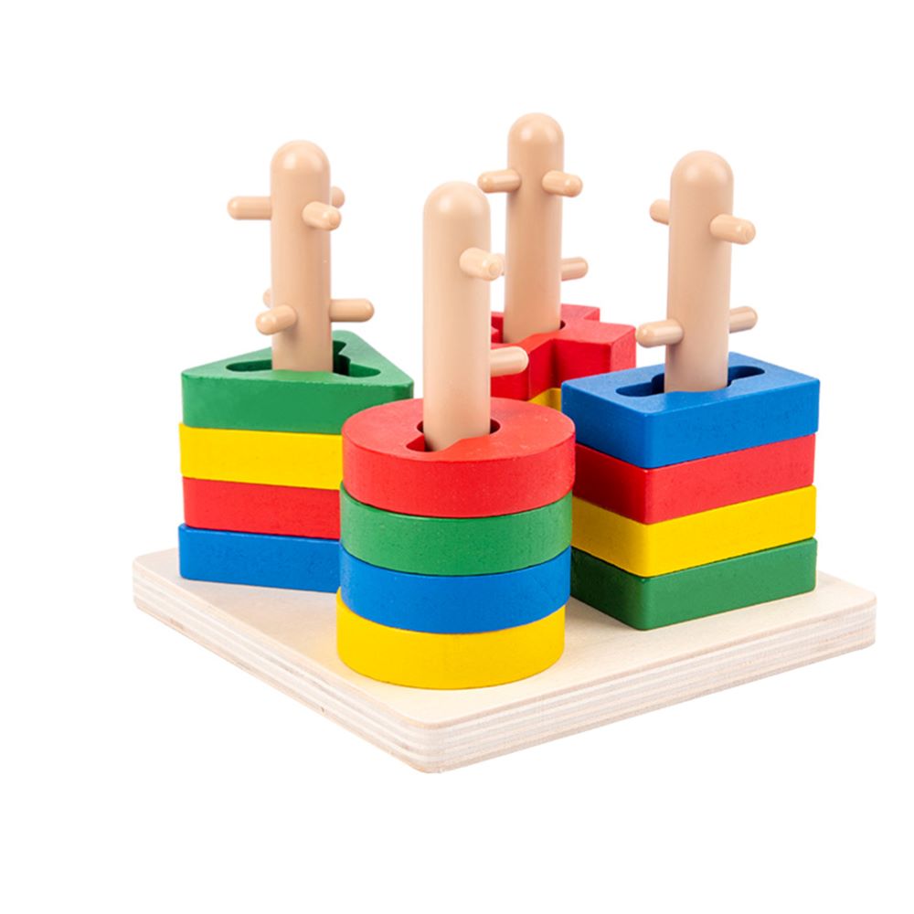 kids Sorting and Stacking Wooden Building Blocks Game-Gailik