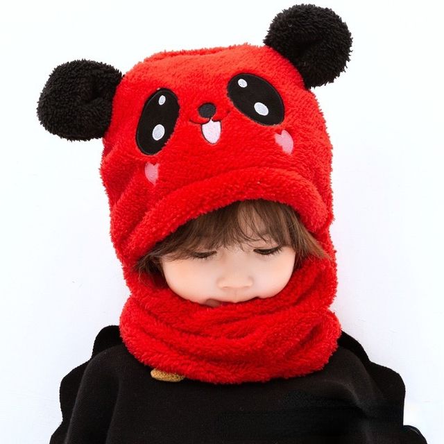 kids Warm Cartoon Scarf & Thick Hat Double Fleece-Gailik