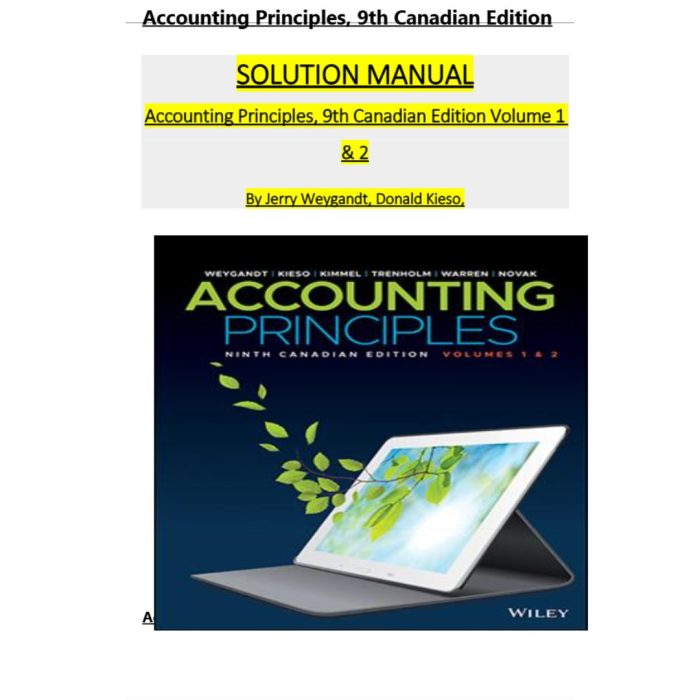 Solution Manual For Accounting Principles (Volume 1-Volume 2) 9th Canadian Edition By Weygandt-Pass Test Bank