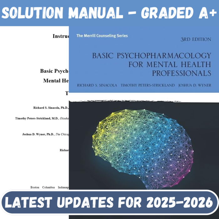 Solution Manual For Basic Psychopharmacology for Mental Health Professionals 3rd Edition By Sinacola-Pass Test Bank