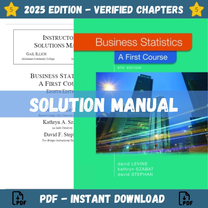 Solution Manual – Business Statistics: A First Course 8th Edition (Levine, 2020)-Pass Test Bank