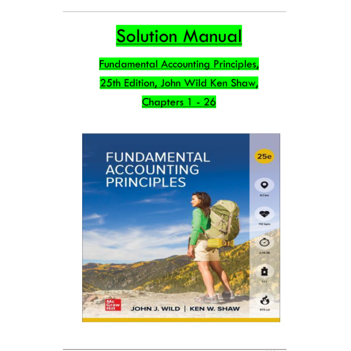 Solution Manual For Fundamental Accounting Principles 25th Edition By John Wild-Pass Test Bank