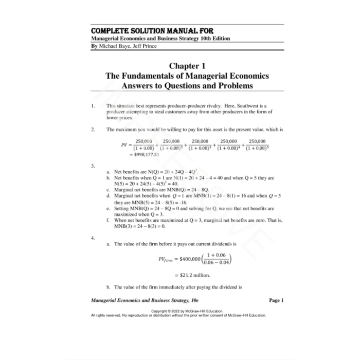 Solution Manual For Managerial Economics & Business Strategy 10th Edition By Baye-Pass Test Bank
