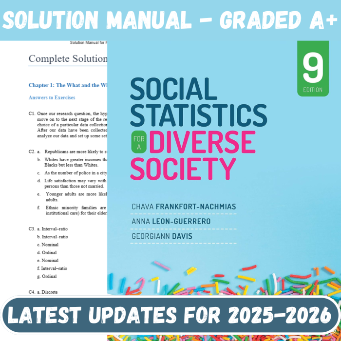 Solution Manual For Social Statistics for a Diverse Society 9th Edition By Frankfort-Nachmias-Pass Test Bank