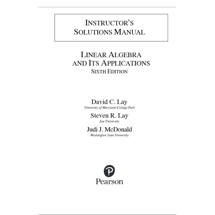 Solution Manual For Algebra And Its Applications 6th Edition By David C Lay PassTestBank 3