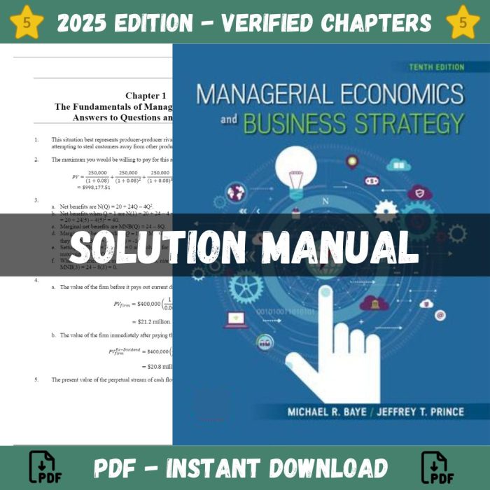Solution Manual – Managerial Economics & Business Strategy 10th Edition (Baye, 2022)-Pass Test Bank
