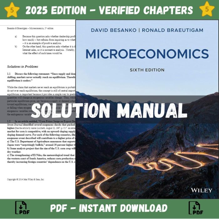 Solution Manual – Microeconomics 6th Edition (Besanko, 2020)-Pass Test Bank