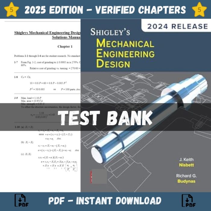 Solution Manual – Shigley’s Mechanical Engineering Design 11th Edition (Budynas, 2019)-Pass Test Bank