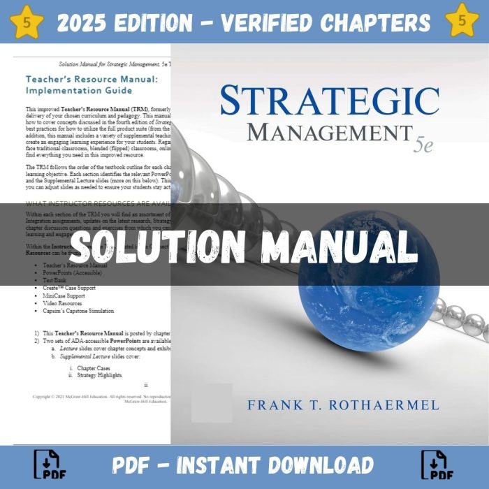 Solution Manual – Strategic Management 5th Edition (Rothaermel, 2021)-Pass Test Bank