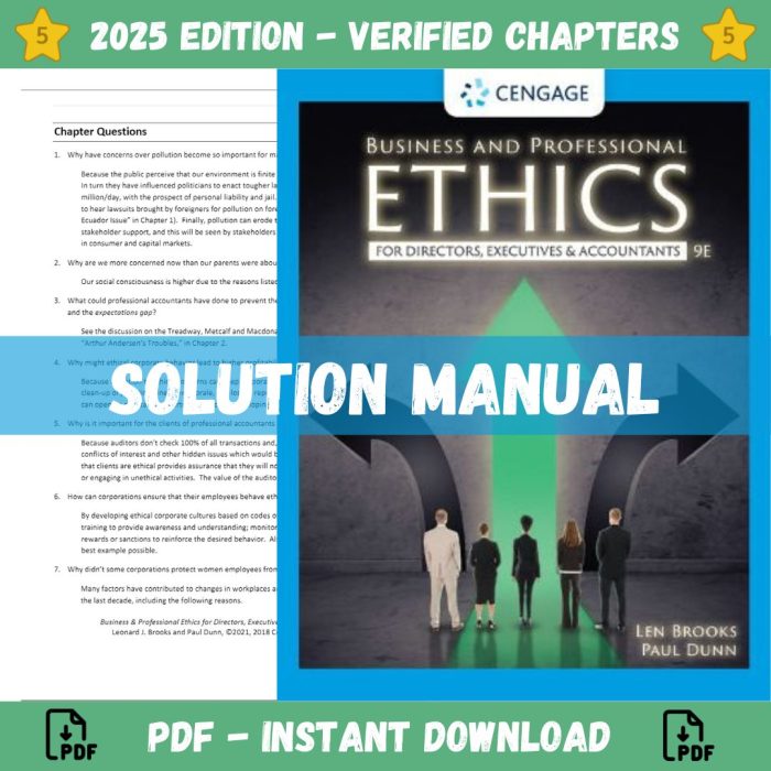 Solution Manual – for Business and Professional Ethics 9th Edition (Brooks, 2021)-Pass Test Bank