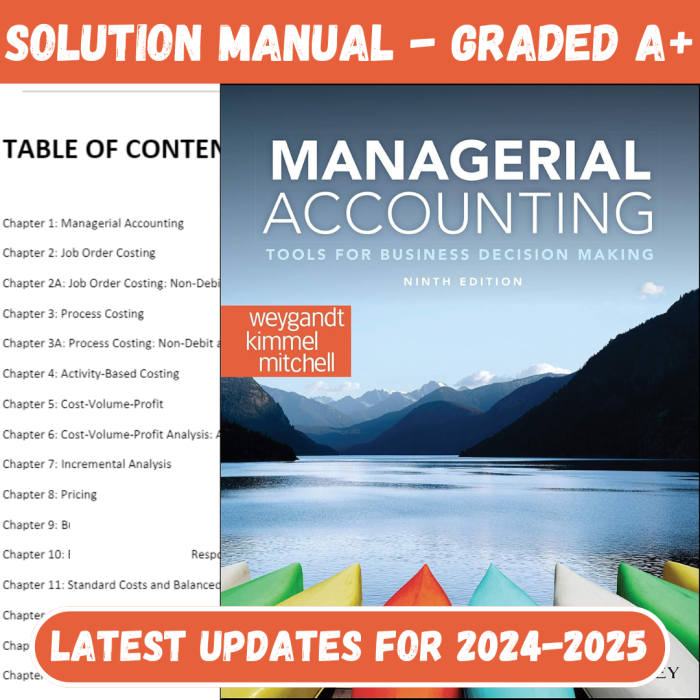 Solution Manual for Managerial Accounting Tools for Business Decision Making, 9th Edition by Jerry J. Weygandt-Pass Test Bank
