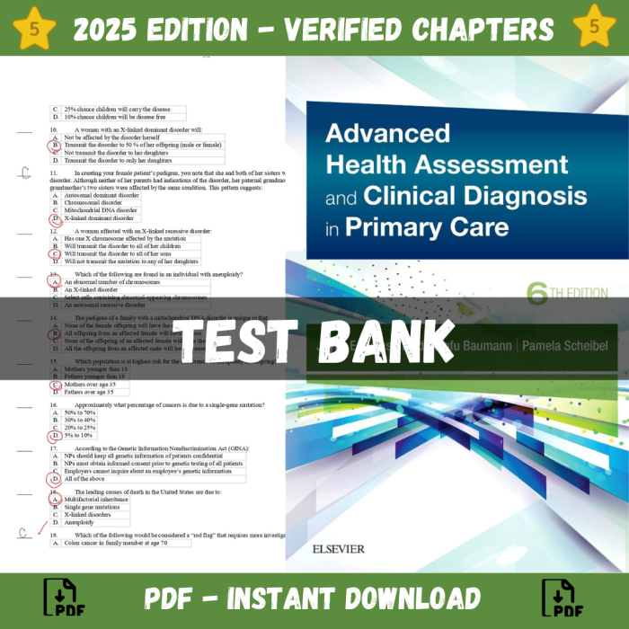 Test Bank – Advanced Health Assessment and Clinical Diagnosis in Primary Care, 6th Edition (Dains, 2023)-Pass Test Bank