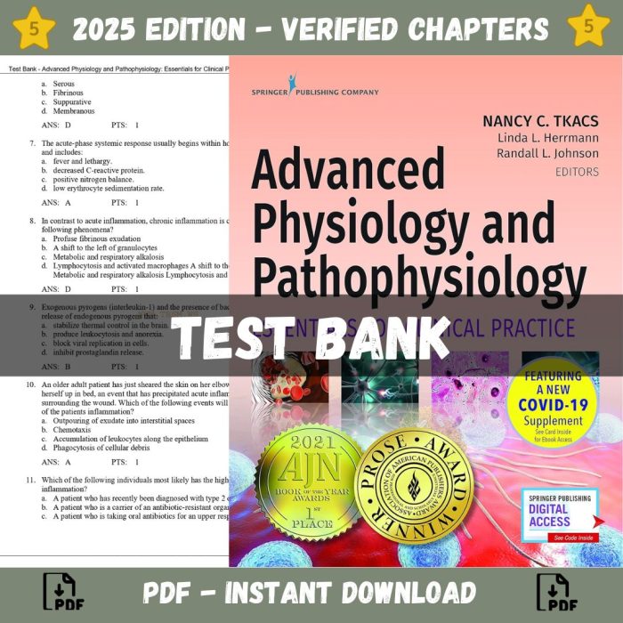 Test Bank – Advanced Physiology and Pathophysiology Essentials for Clinical Practice, 1st Edition (Tkacs, 2021)-Pass Test Bank