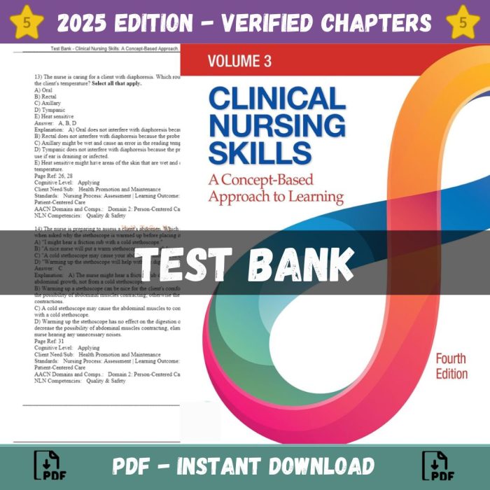 Test Bank – Clinical Nursing Skills A Concept-Based Approach, 4th Edition (Callahan, 2023)-Pass Test Bank