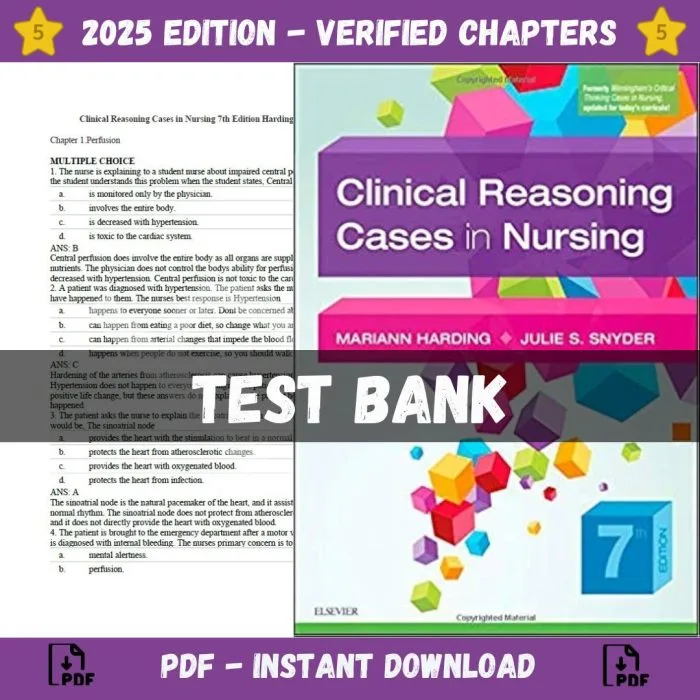 Test Bank Clinical Reasoning Cases in Nursing 7th Edition, (Mariann M. Harding, 2019) | All Chapters Included-Pass Test Bank