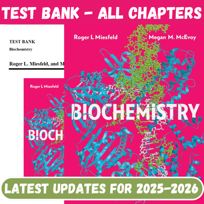 Test Bank For Biochemistry 2nd Edition By Miessfeld-Pass Test Bank