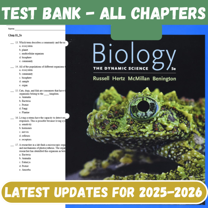 Test Bank For Biology The Dynamic Science 5th Edition By Peter J. Russell-Pass Test Bank