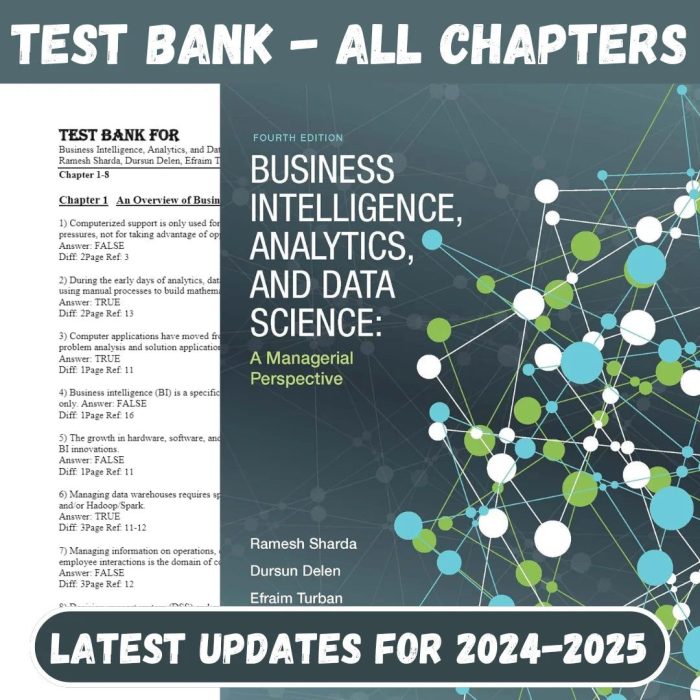 Test Bank For Business Intelligence, Analytics, and Data Science A Managerial Perspective, 4th Edition by Ramesh Sharda, Dursun Delen-Pass Test Bank