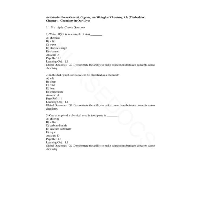 Test Bank For Chemistry An Introduction to General Organic and Biological Chemistry 13th Edition By Timberlake Karen-Pass Test Bank