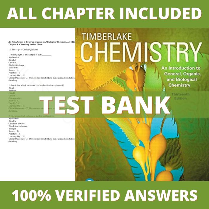 Test Bank For Chemistry An Introduction to General Organic and Biological Chemistry 13th Edition By Timberlake Karen-Pass Test Bank