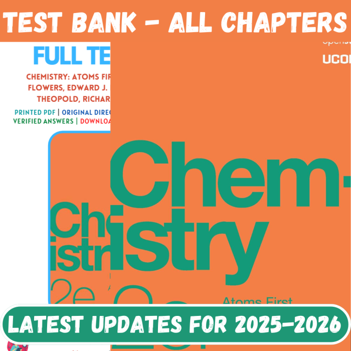 Test Bank For Chemistry Atoms First 2e 2nd Edition By OpenStax-Pass Test Bank