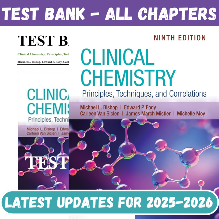 Test Bank For Clinical Chemistry Principles Techniques and Correlations 9th Edition By Bishop-Pass Test Bank