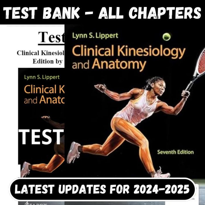 Test Bank For Clinical Kinesiology and Anatomy 7th Edition by Lynn S. Lippert-Pass Test Bank