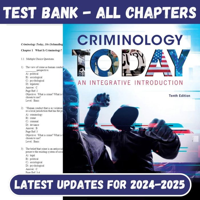 Test Bank For Criminology Today: An Integrative Introduction 10th Edicion by Frank Schmalleger-Pass Test Bank