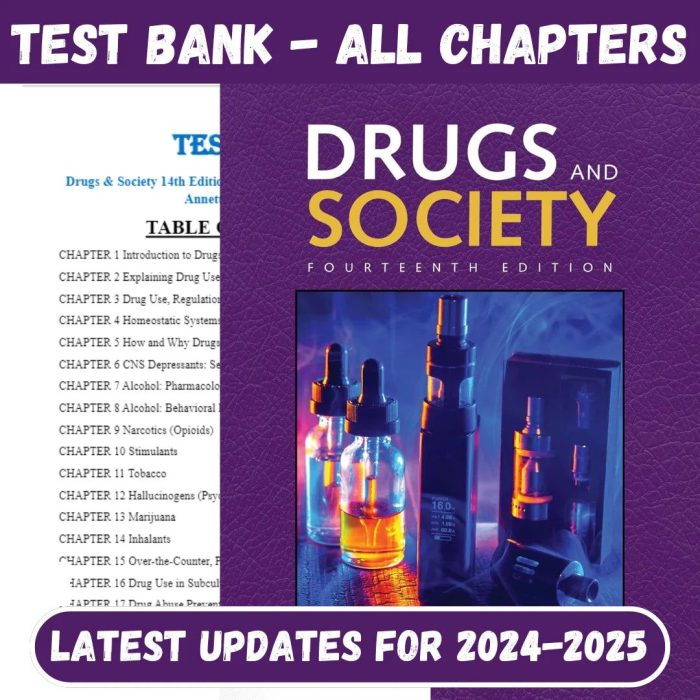 Test Bank For Drugs & Society 14th Edition by Glen Hanson Peter Venturelli-Pass Test Bank