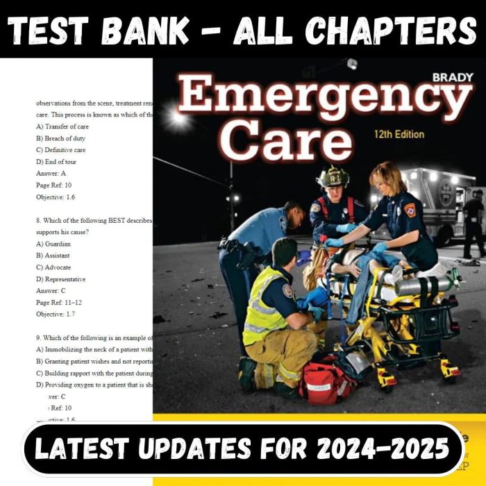 Test Bank For Emergency Care 12th Edition by Limmer-Pass Test Bank