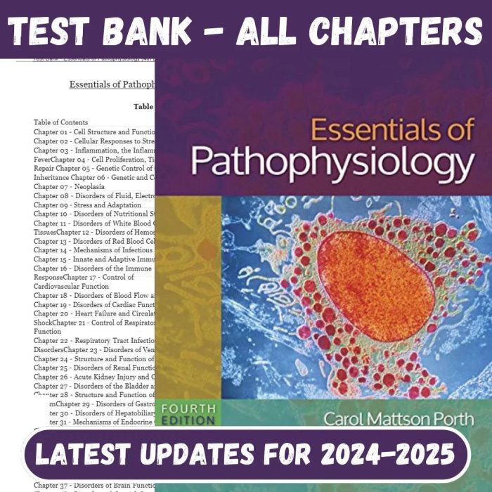 Test Bank For Essentials Of Pathophysiology 4th Edition by Porth-Pass Test Bank
