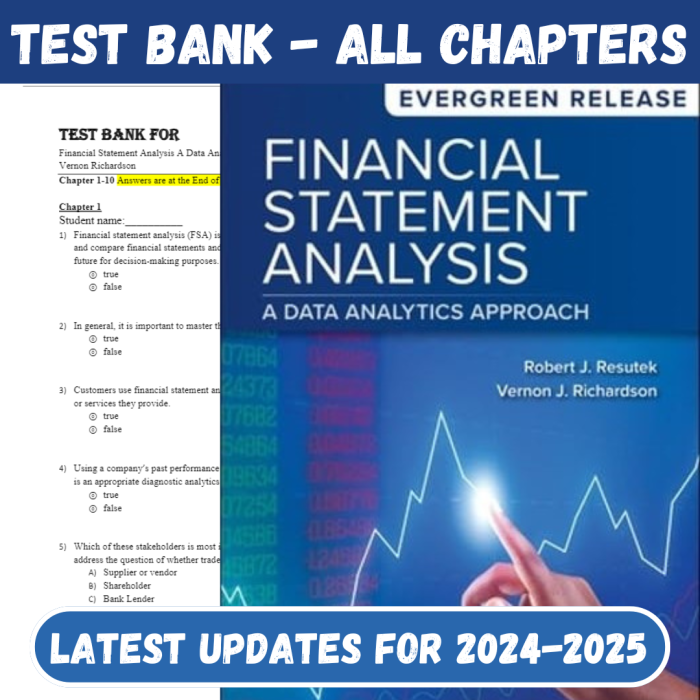 Test Bank For Financial Statement Analysis A Data Analytics Approach 2024 Release by Robert Resutek and Vernon Richardson-Pass Test Bank