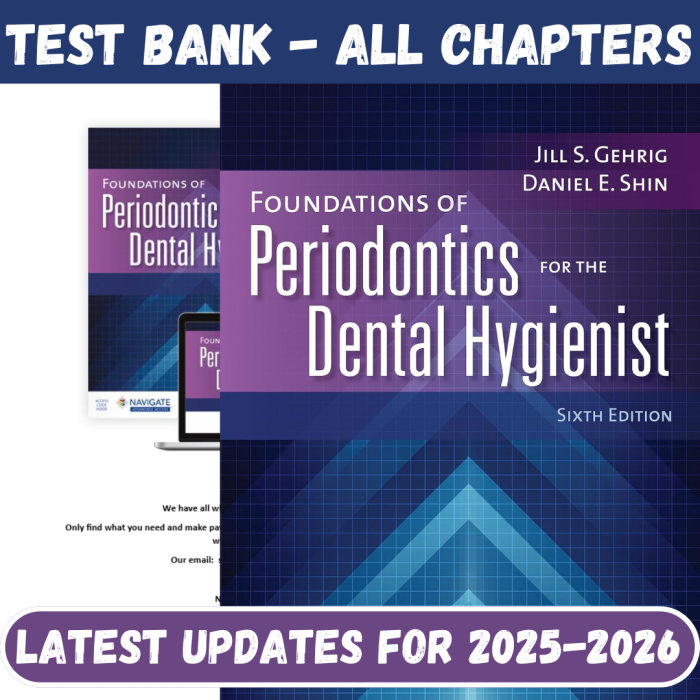 Test Bank For Foundations of Periodontics for the Dental Hygienist Sixth Edition By Jill S. Gehrig-Pass Test Bank