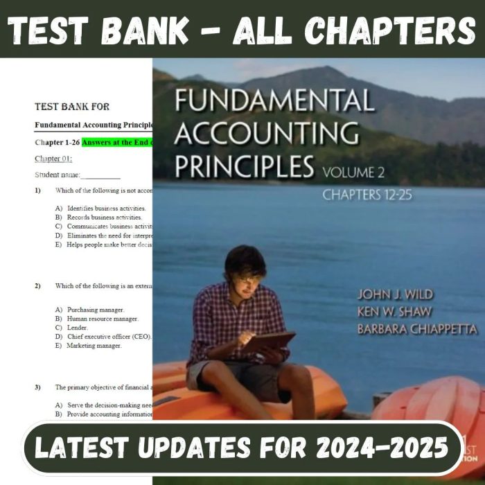 Test Bank For Fundamental Accounting Principles, 25th Edition by John Wild and Ken Shaw, Kermit Larson-Pass Test Bank