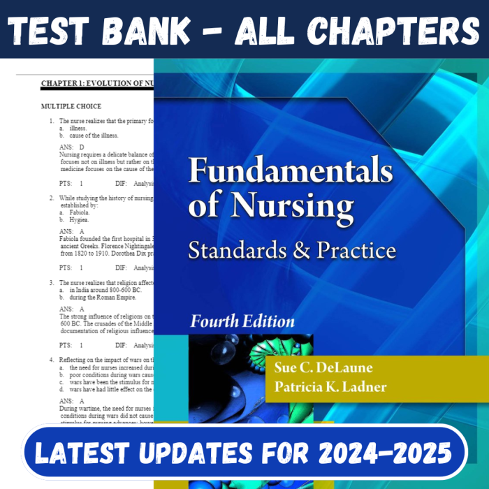 Test Bank For Fundamentals of Nursing: Standards and Practice Fourth Edition by Sue C. DeLaune and Patricia K. Ladner-Pass Test Bank