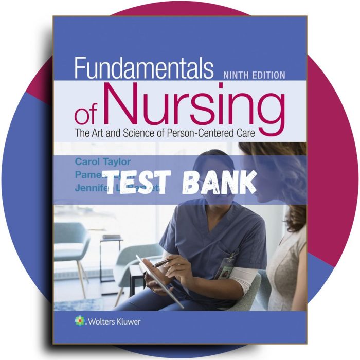 Test Bank For Fundamentals of Nursing The Art and Science of Person-Centered Care, 9th Edition (Taylor, 2019)-Pass Test Bank