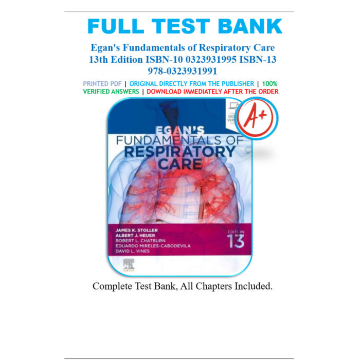 Test Bank For Fundamentals of Respiratory Care 13th Edition By James K Stoller PassTestBank 2